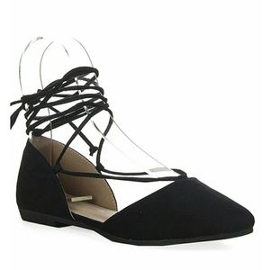 Pointed Toe Lace Up Flats